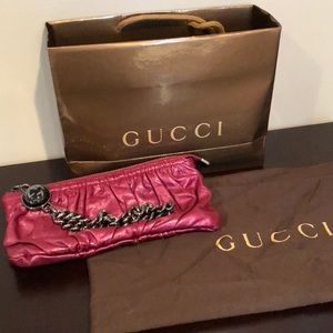 Gucci Purple Leather Clutch - never used
